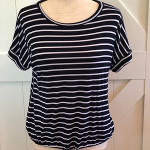 Navy and White Striped Shirt